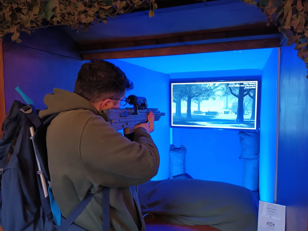 Young man playing an interactive game